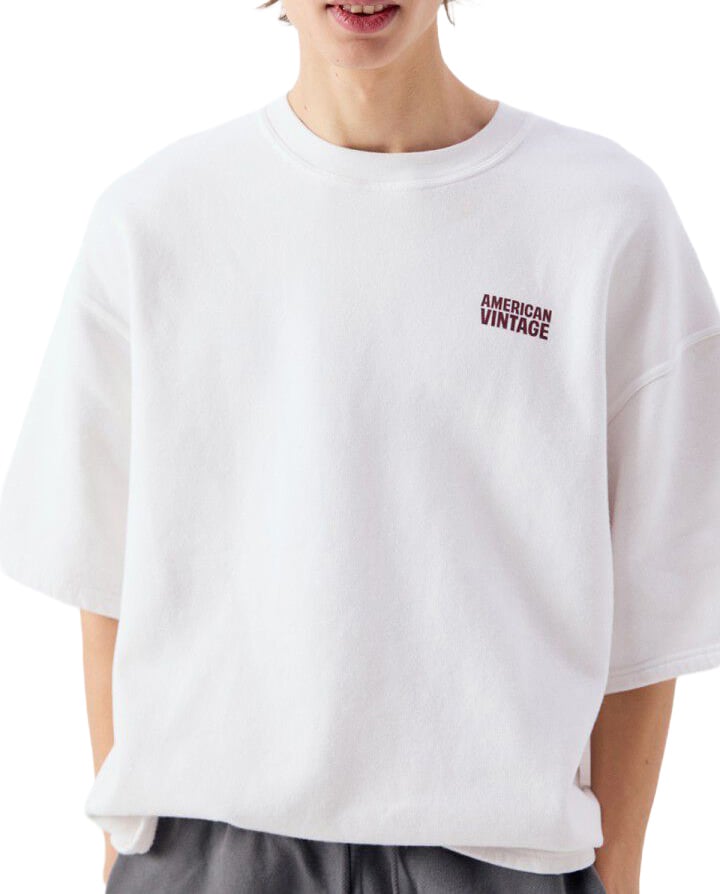 American Vintage sweat t-shirt white Wit