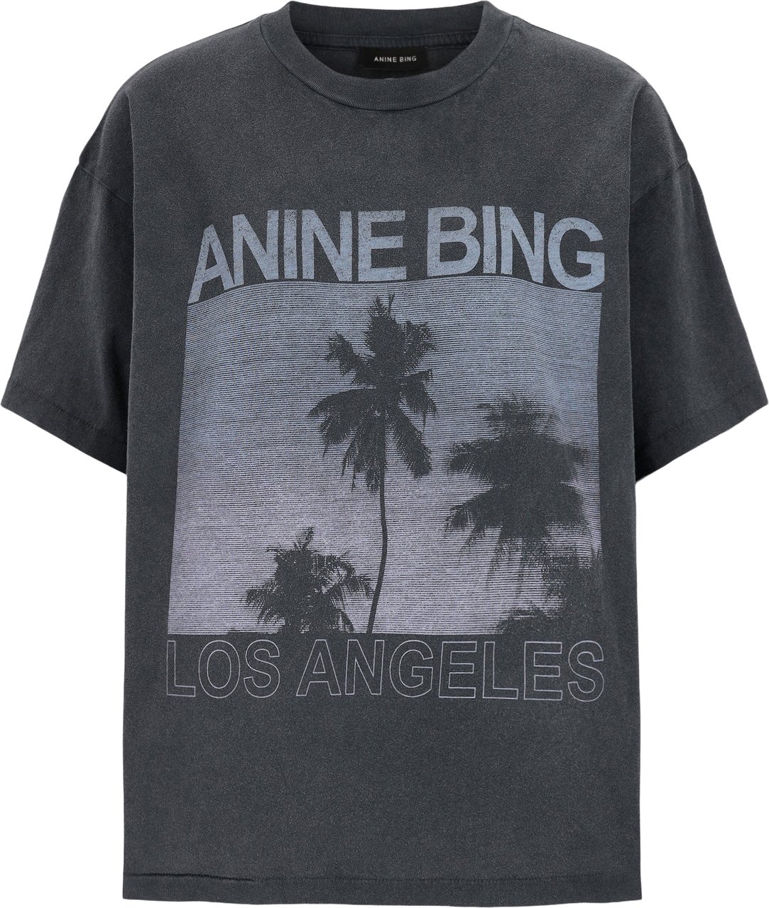Anine Bing t-shirt grijs print Grijs