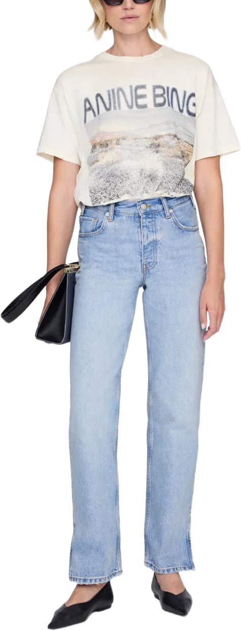 Anine Bing t-shirt cream Wit