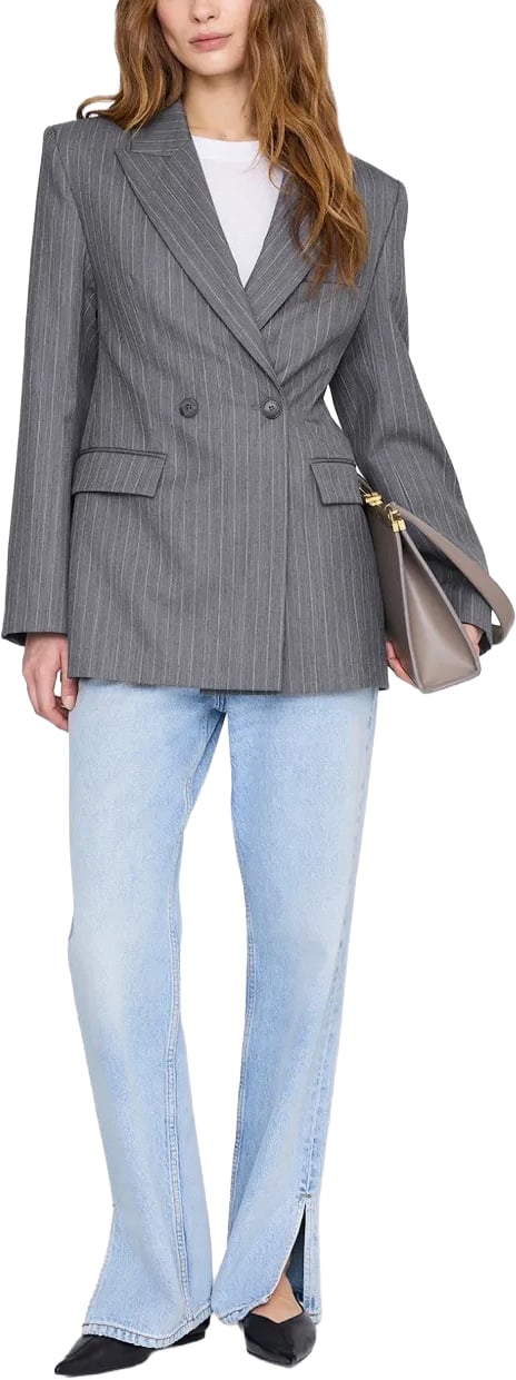 Anine Bing blazer grijs streep Grijs