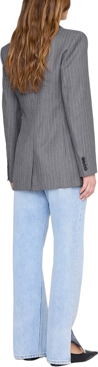 Anine Bing blazer grijs streep Grijs