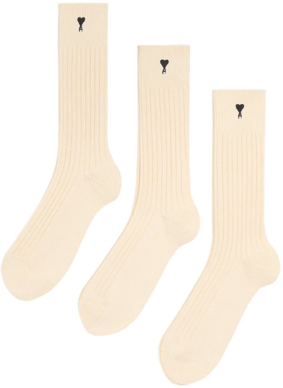 AMI Paris sokken wit 3 pack Wit