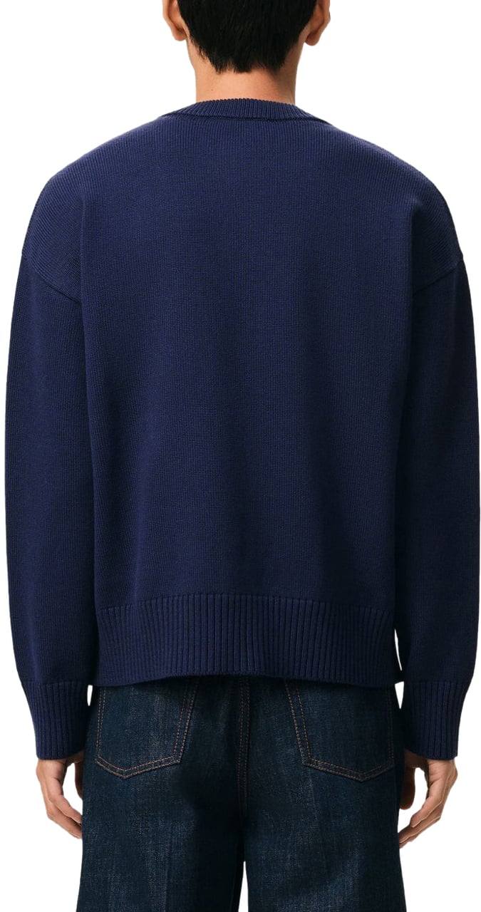 AMI Paris Cardigan Big Heart Blu Blauw