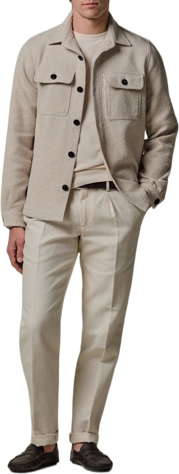 Profuomo Zand Boucle overshirt Beige