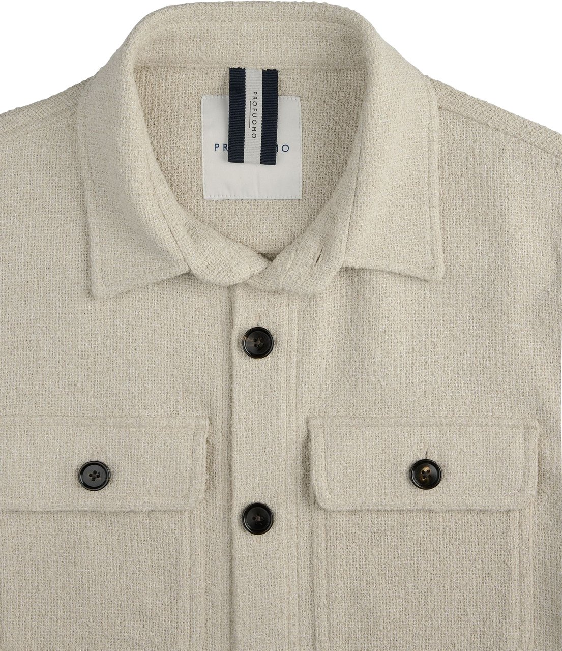 Profuomo Zand Boucle overshirt Beige