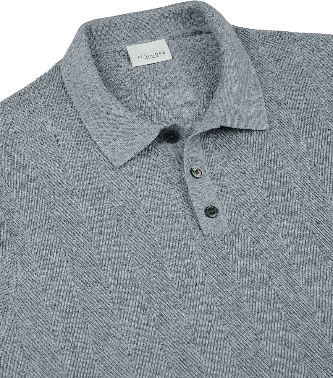 Profuomo Blauwe katoen linnen polo Blauw