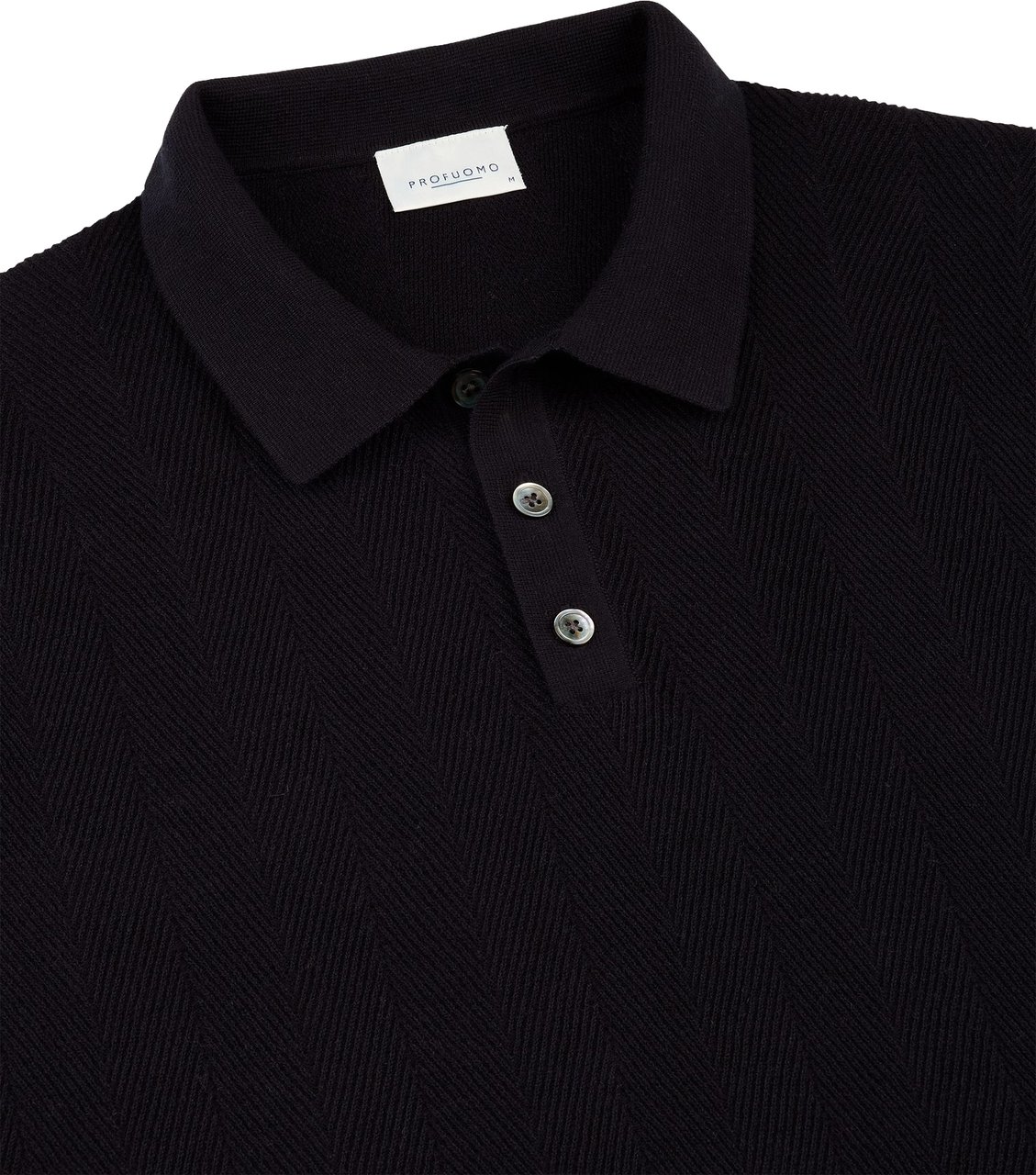 Profuomo Navy katoen linnen polo Blauw