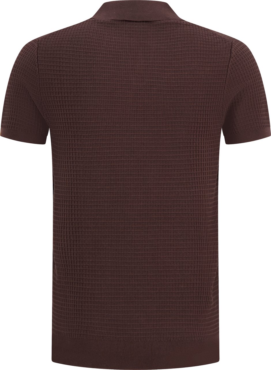 Profuomo no button polo brown Bruin