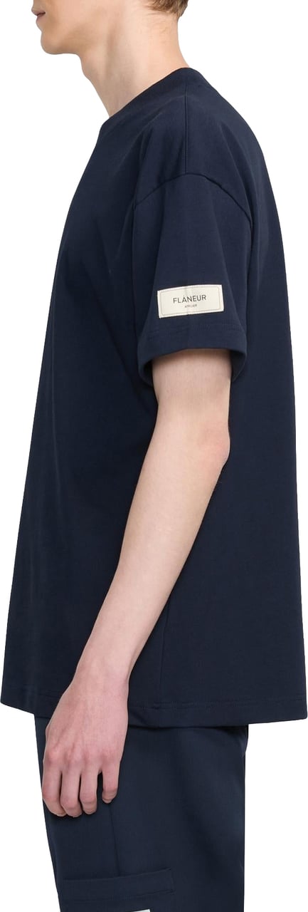 FLÂNEUR atelier t-shirt navy Blauw