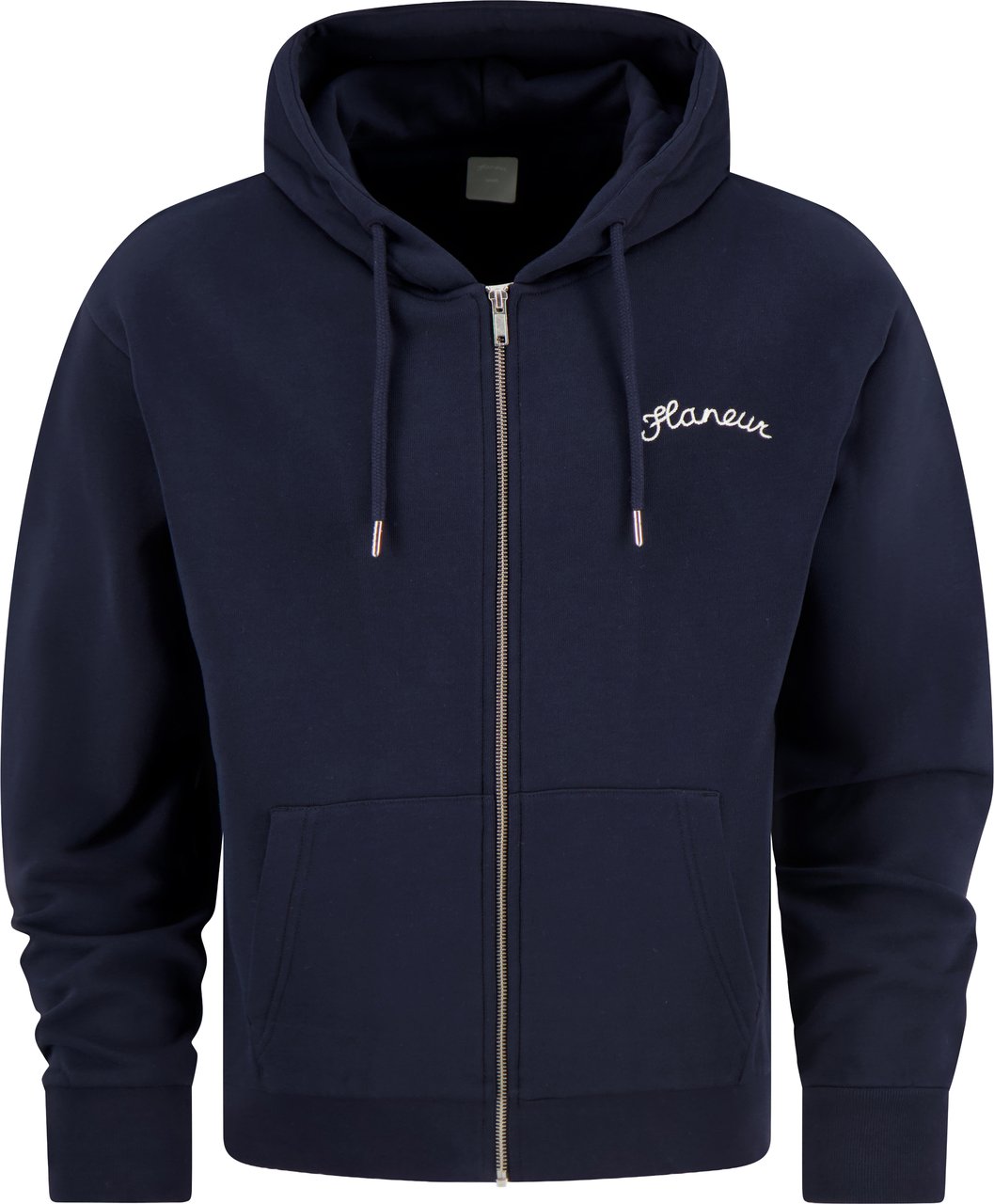 FLÂNEUR signature zip up navy Blauw