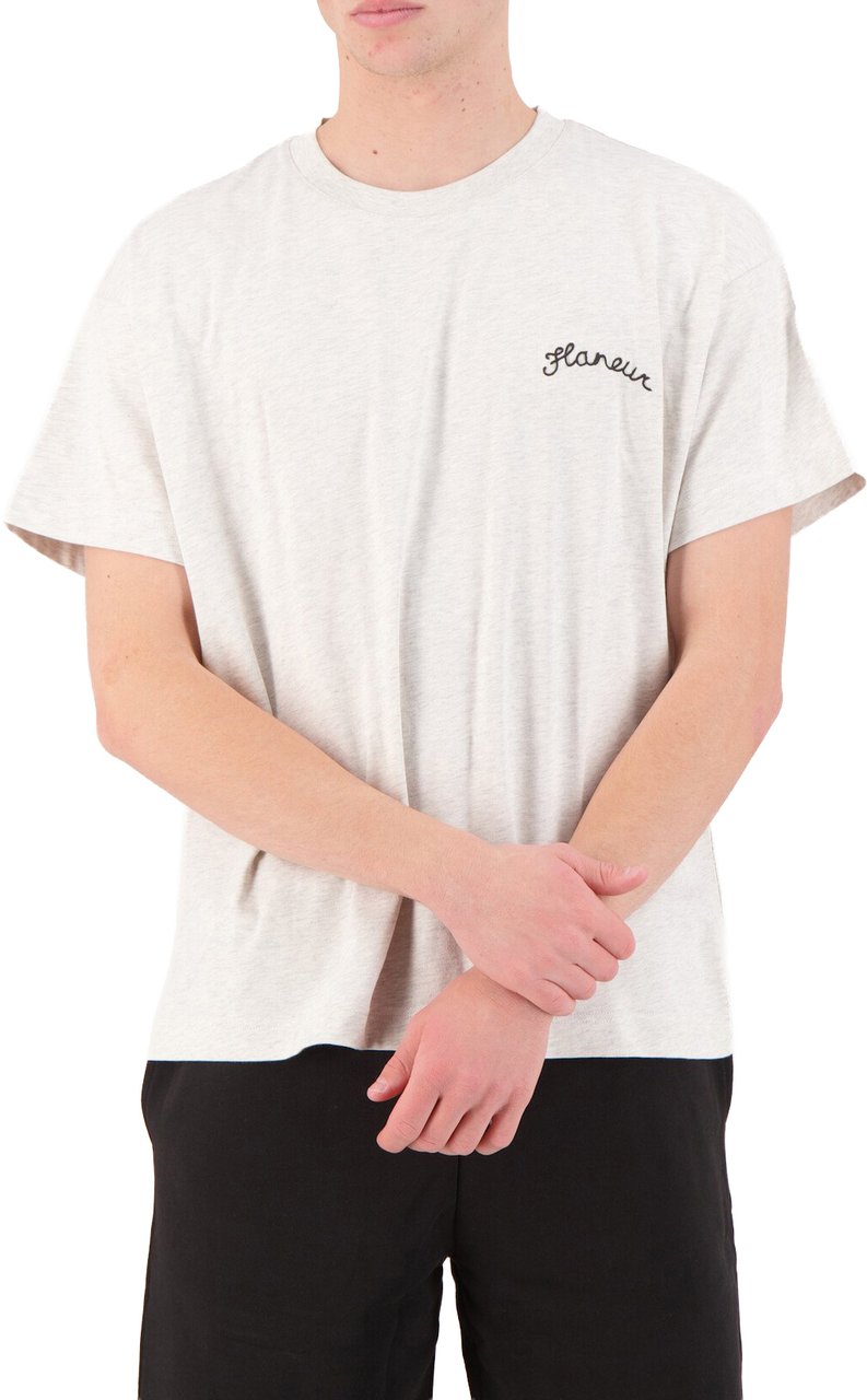 FLÂNEUR signature t-shirt heathergrey Grijs