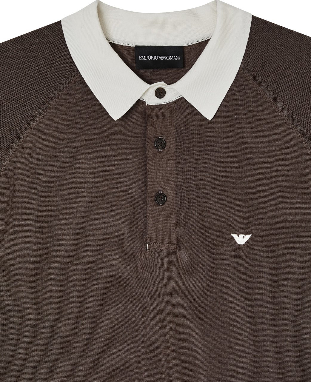 Emporio Armani Plain Knit Jumper Major Brown Bruin