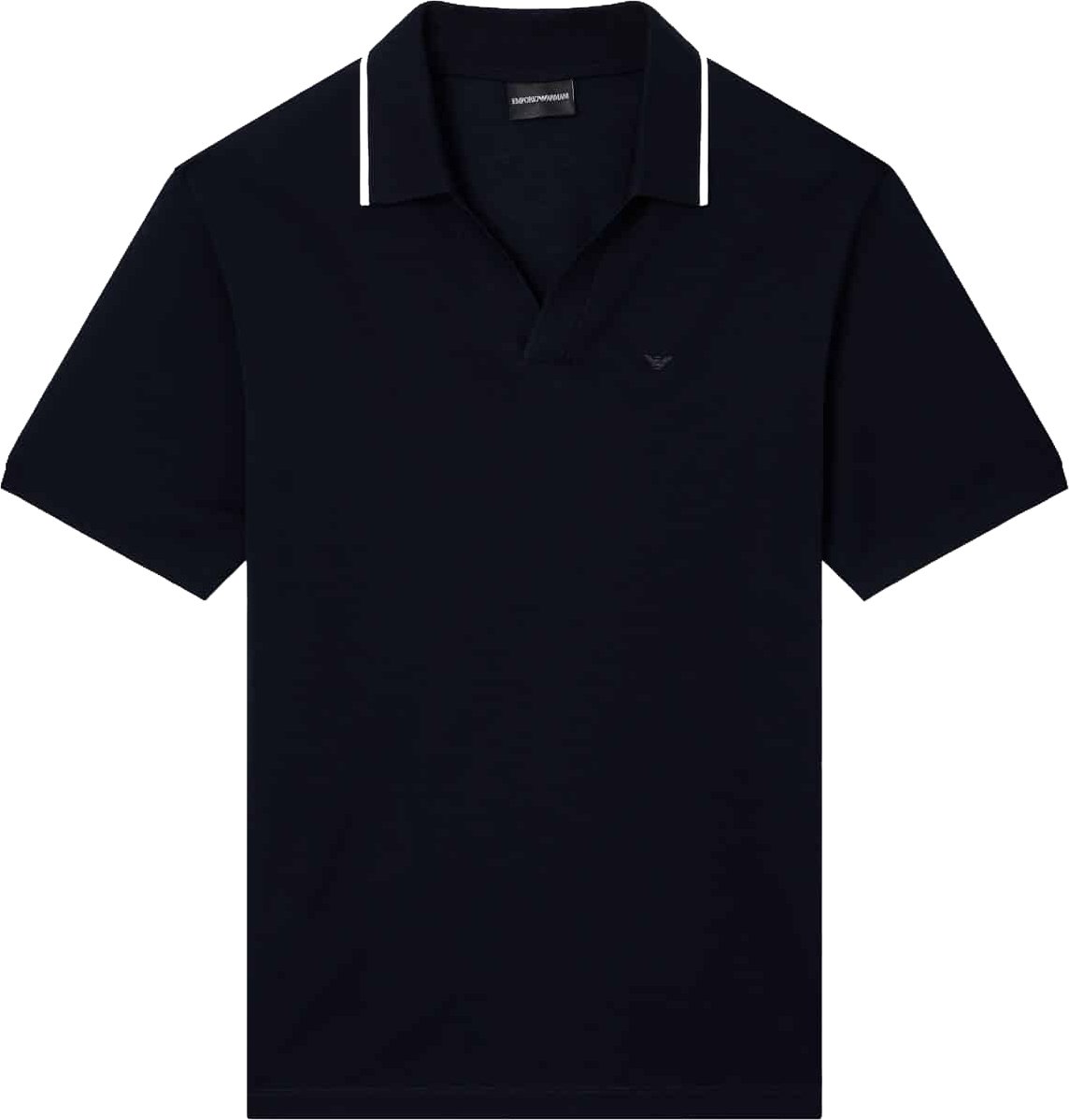 Emporio Armani V-neck Piqué Blue Navy Blauw