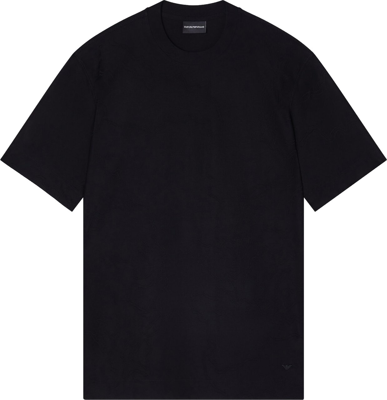 Emporio Armani All Over Motif Tee Black Zwart