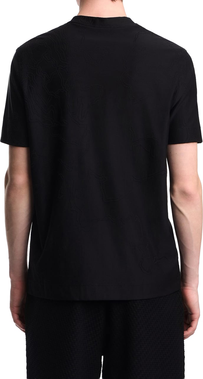 Emporio Armani All Over Motif Tee Black Zwart