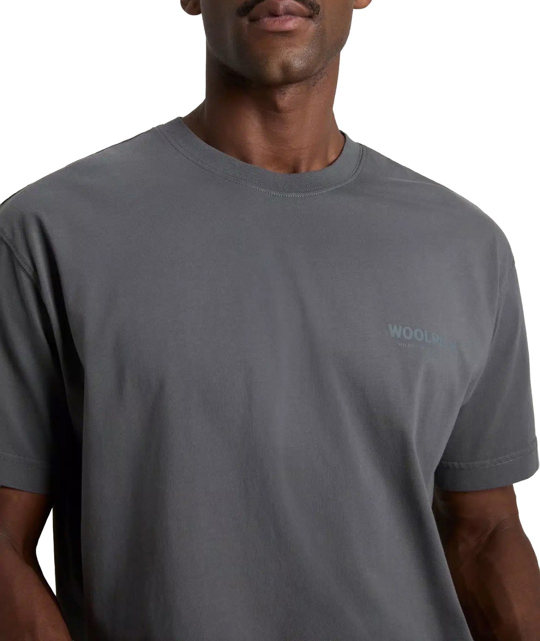 Woolrich Cotton Graphic T-Shirt Grey Shadow Grijs