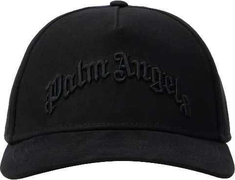 Palm Angels Curved Logo Tonal Cap Black Zwart