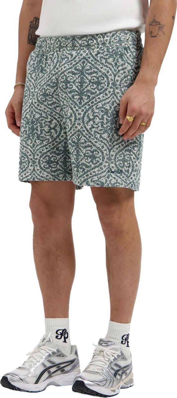 Pure Path Jacquard Shorts 26010526 Emerald Blauw