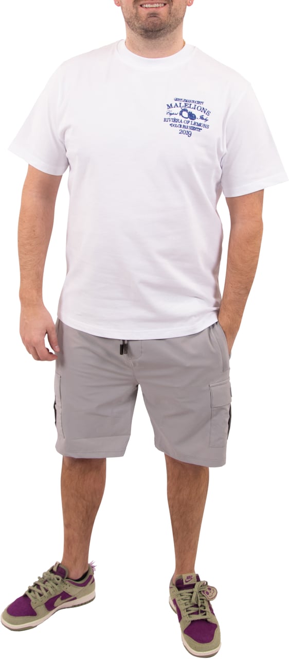 Malelions Malelions Men Capri Cargo Shorts Grijs