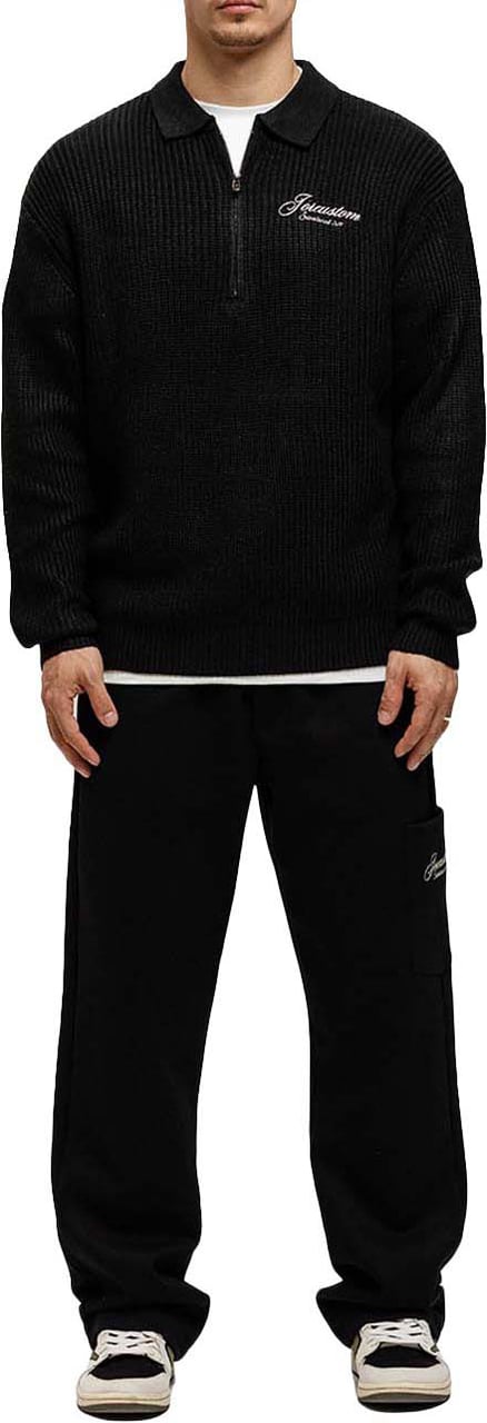 JORCUSTOM Heritage Heavyweight KnitPolo Black Zwart