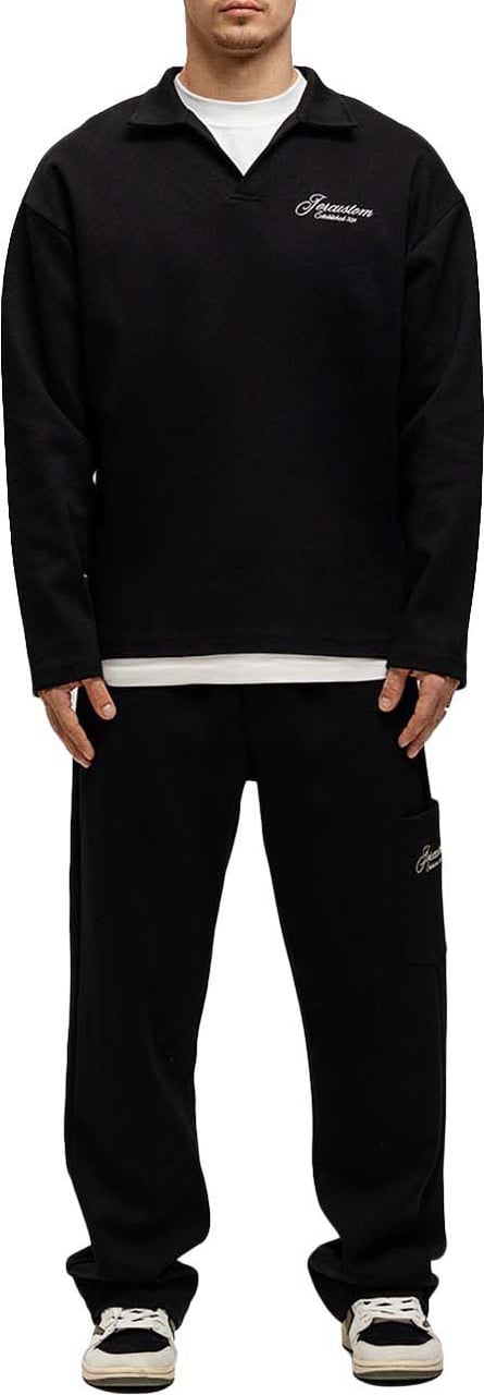 JORCUSTOM Heritage Longsleeve Polo Black Zwart