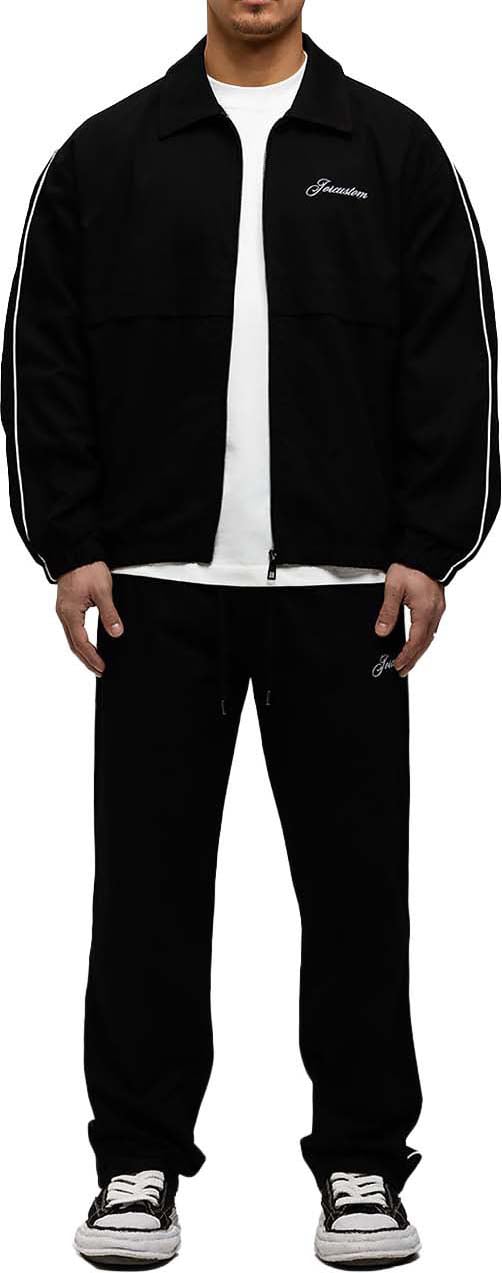 JORCUSTOM Script Tracksuit Jacket Black Zwart