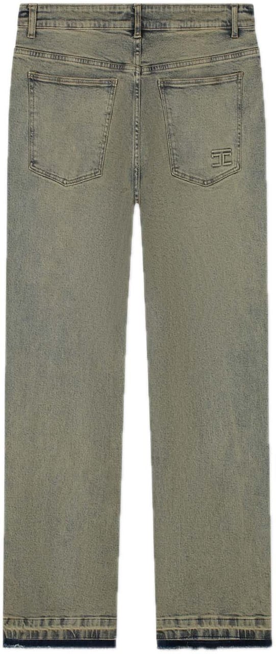 JORCUSTOM Open Hem Straight Fit Jeans Green Groen