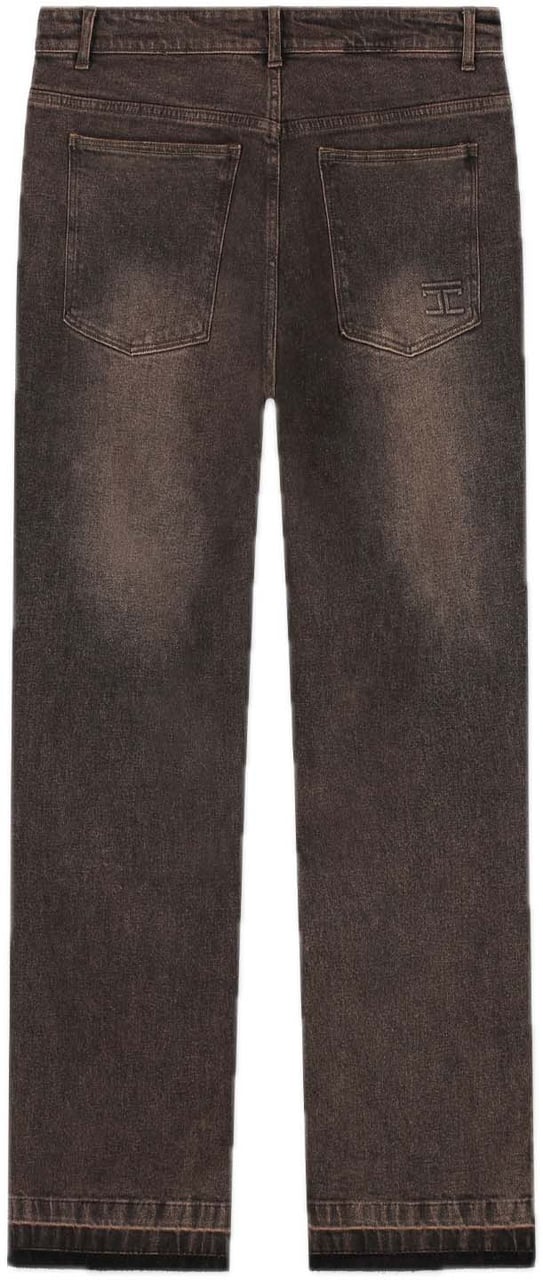 JORCUSTOM Open Hem Straight Fit Jeans Brown Bruin