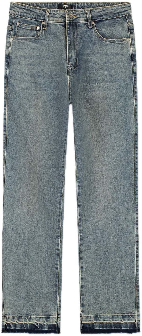 JORCUSTOM Open Hem Straight Fit Jeans Blue Blauw