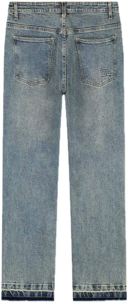 JORCUSTOM Open Hem Straight Fit Jeans Blue Blauw