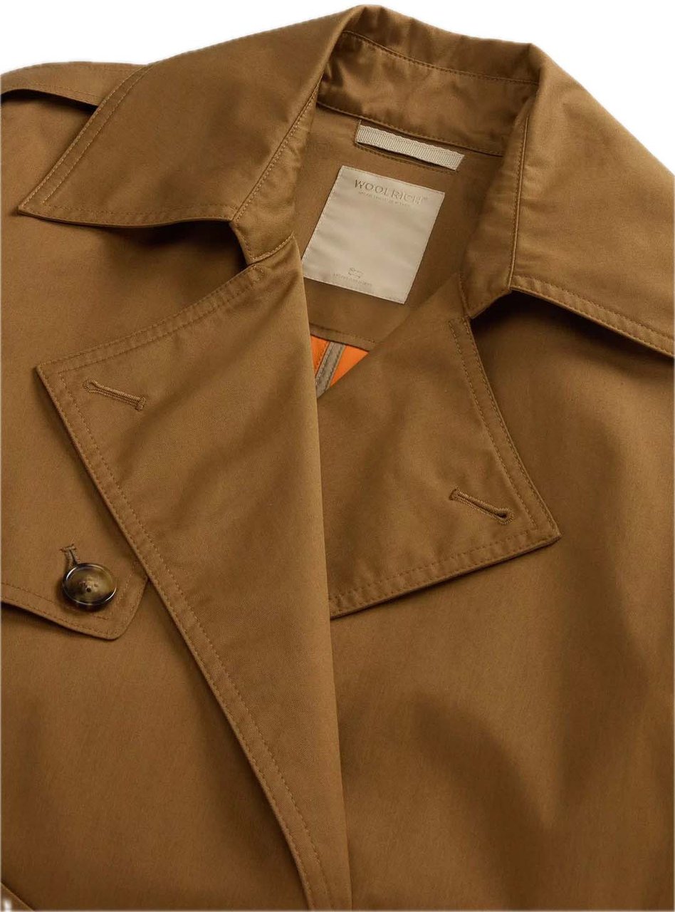 Woolrich Tech cotton trench breen Bruin