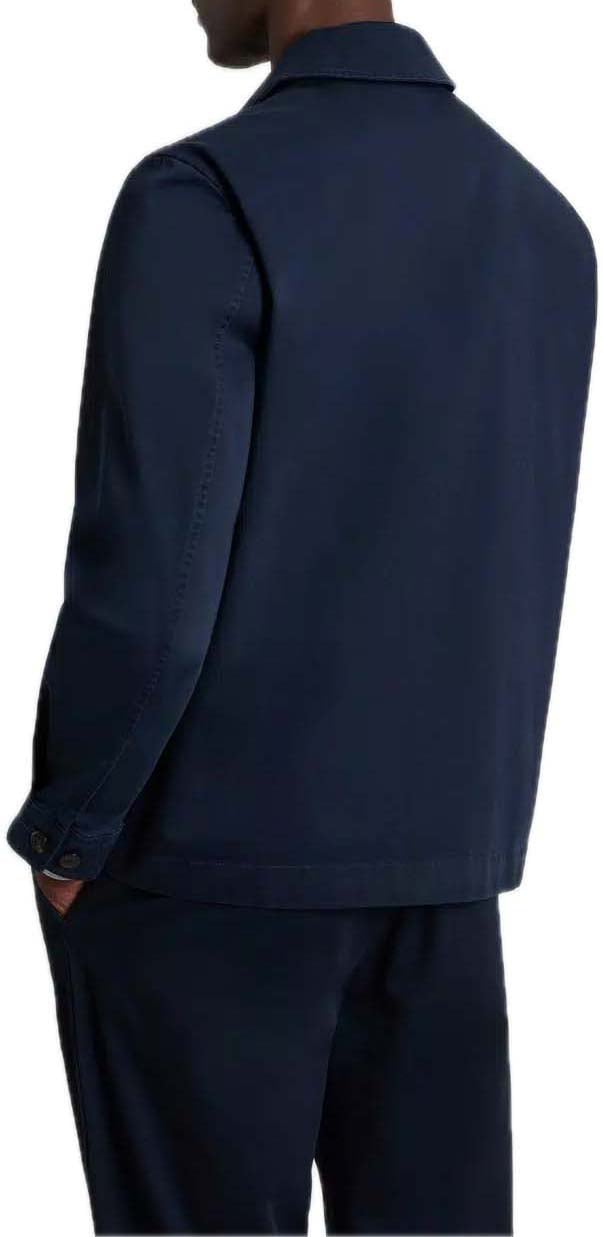 Woolrich cotton twill chore jacket Gd Blauw