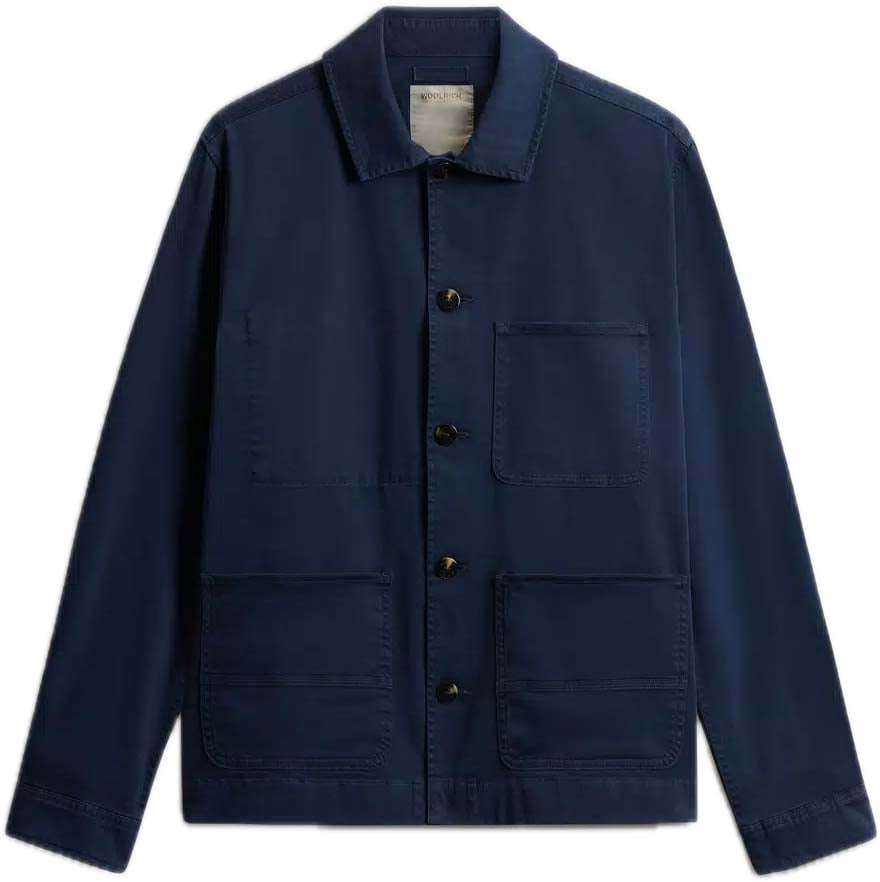 Woolrich cotton twill chore jacket Gd Blauw