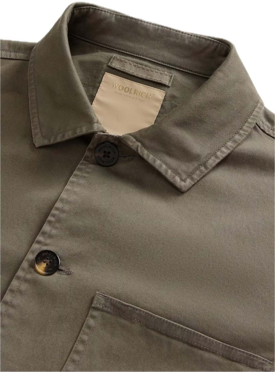 Woolrich cotton twill chore jacket Gd Groen