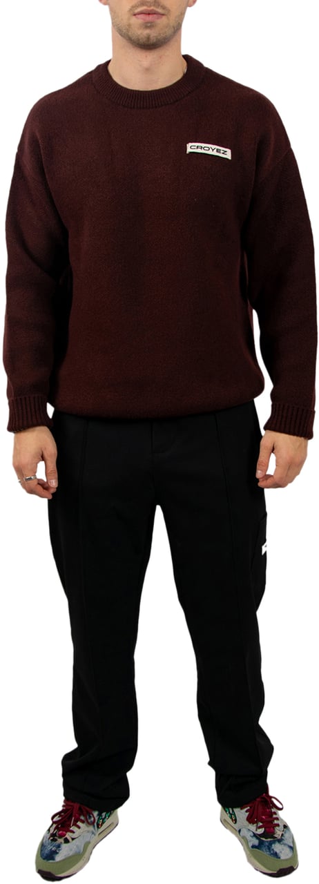 Croyez Croyez Etiquette Knit Sweater Maroon