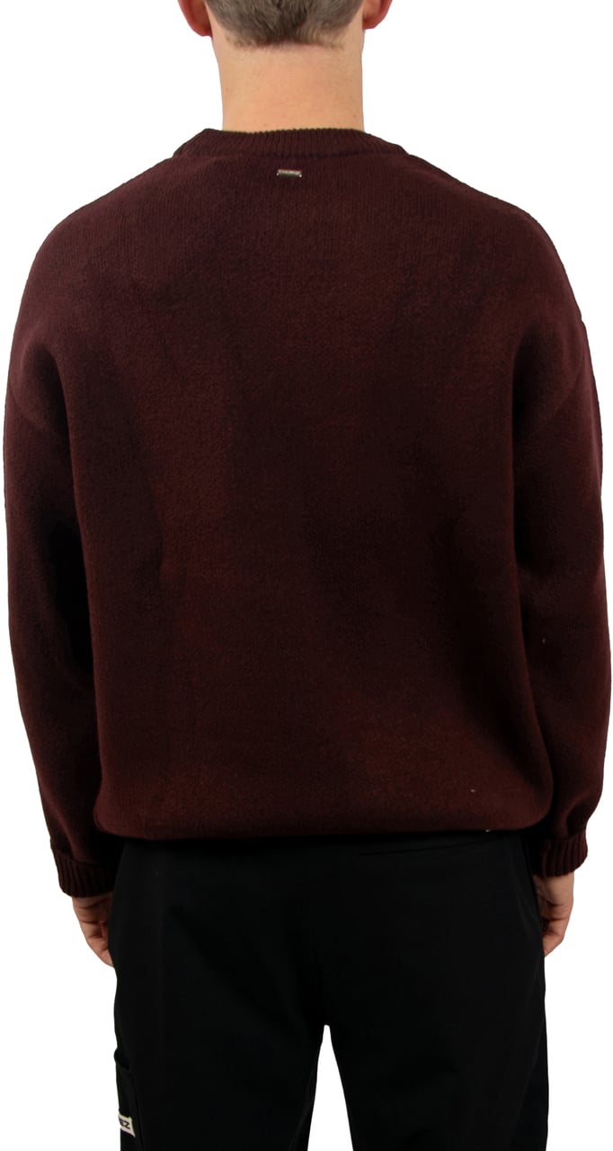 Croyez Croyez Etiquette Knit Sweater Maroon