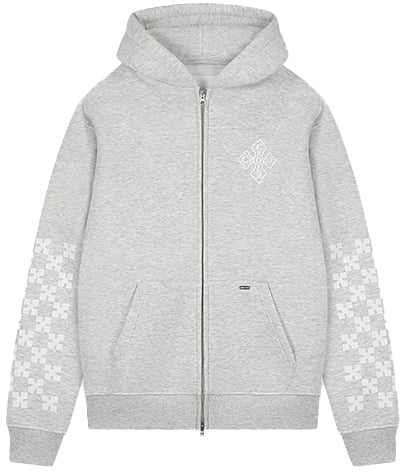 Croyez Croyez Cross Zip Hoodie Grijs