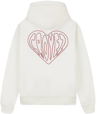 Croyez Croyez Stitched Heart Zip Hoodie Wit