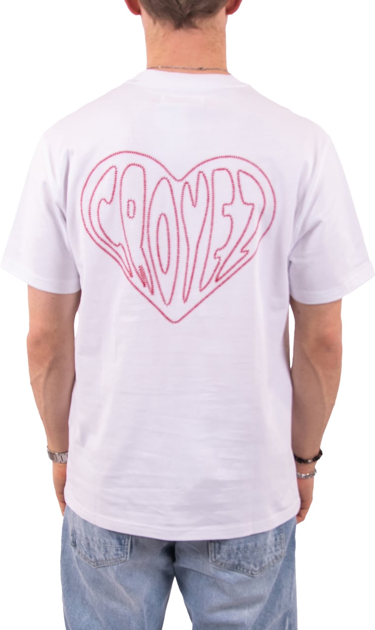 Croyez Croyez Stitched Heart T-Shirt Wit
