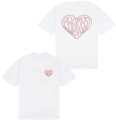 Croyez Croyez Stitched Heart T-Shirt Wit