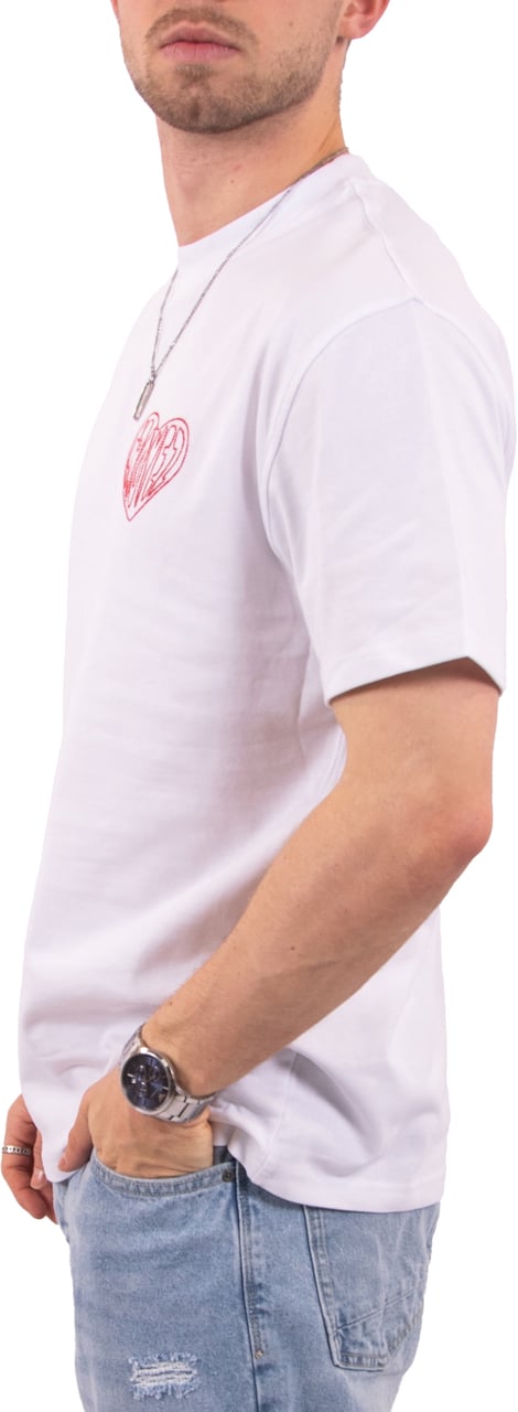 Croyez Croyez Stitched Heart T-Shirt Wit