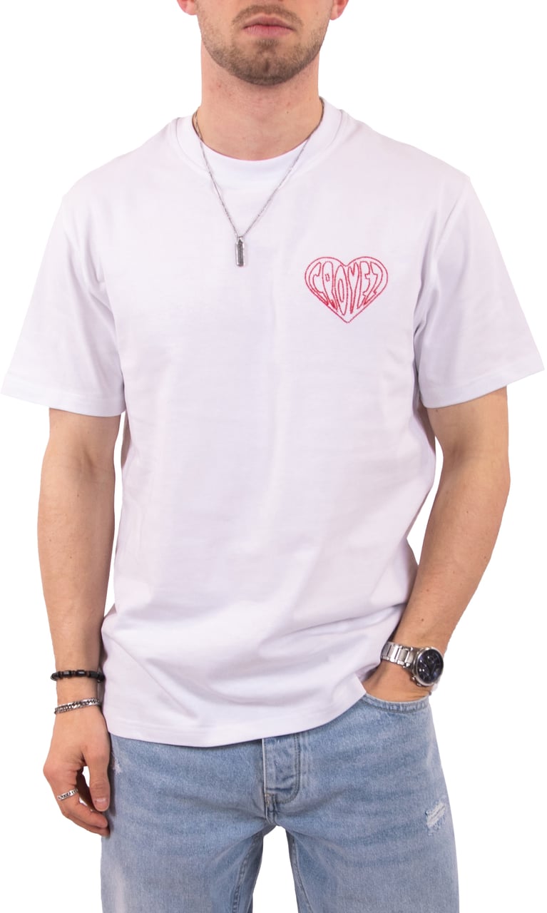 Croyez Croyez Stitched Heart T-Shirt Wit