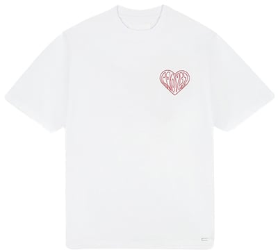 Croyez Croyez Stitched Heart T-Shirt Wit