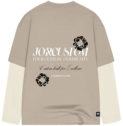 JORCUSTOM Flowers Double Layered Longsleeve T Beige