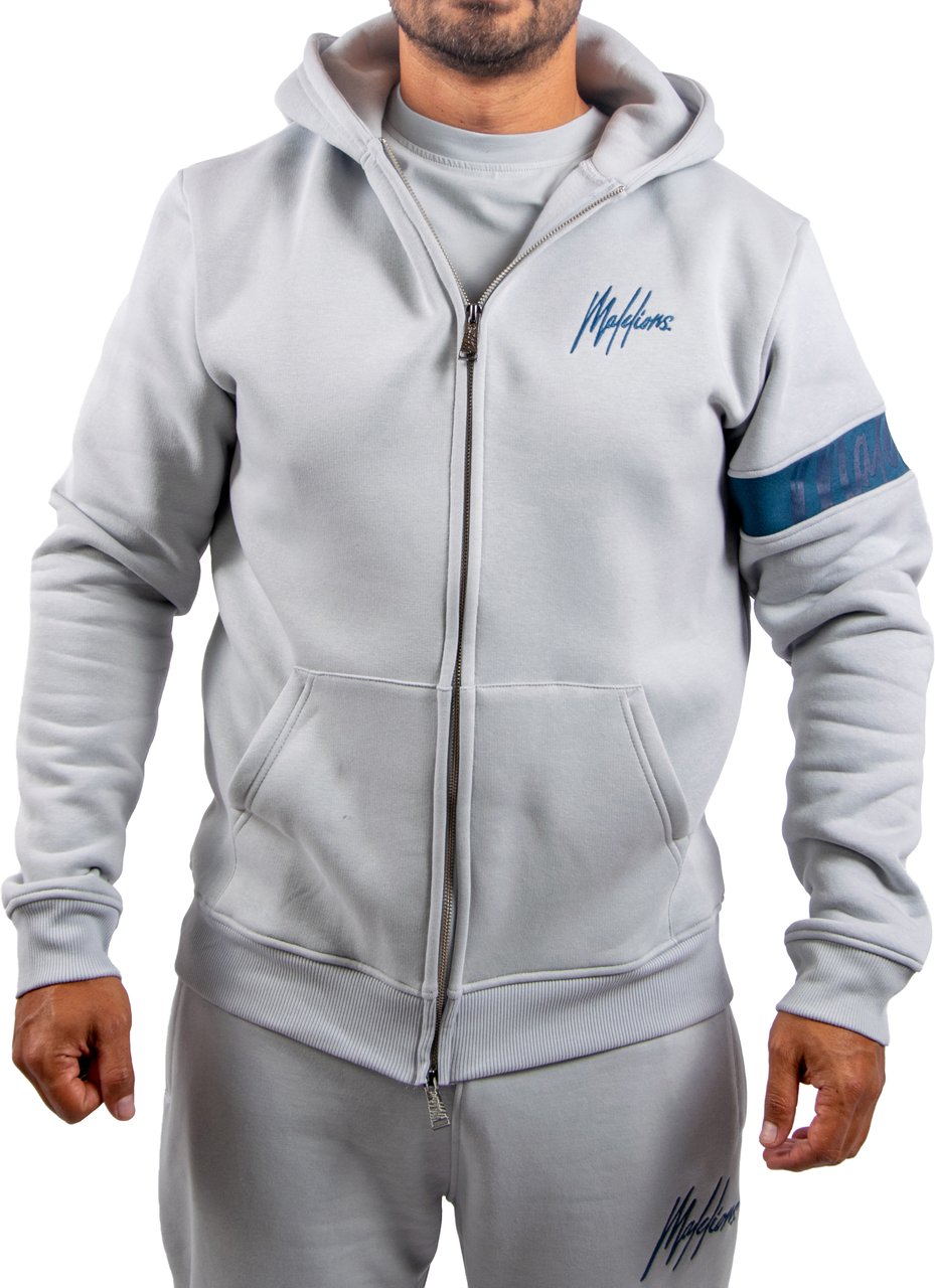 Malelions Malelions Men Captain Zip Hoodie Grijs
