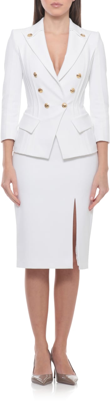 Elisabetta Franchi Jackets Ivory Wit