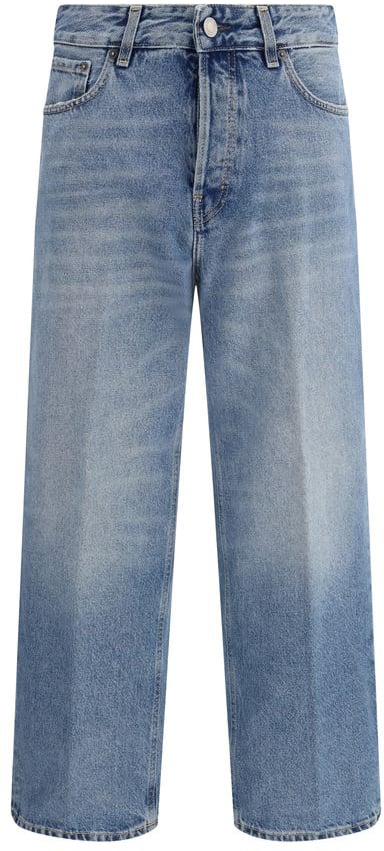 Haikure Haikure Blue Cotton Boyfriend Jeans Blauw