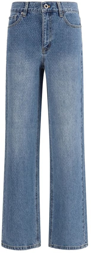 Self-Portrait Self-Portrait Blue Cotton Straight-Leg Jeans Blauw