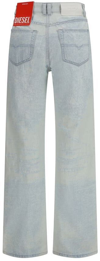 Diesel Diesel Blue Cotton Straight-Leg Jeans Blauw