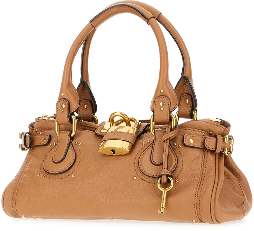 Chloé Chloe Beige leather Paddington shoulder bag Bruin
